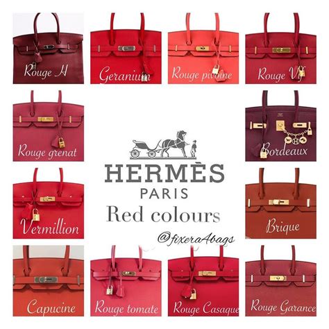 hermes red bags|hermes red color chart.